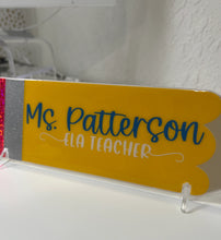 Load image into Gallery viewer, teacher name desk plate
