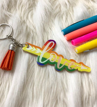 Load image into Gallery viewer, love is love keychain

