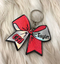 Load image into Gallery viewer, Personalized Cheer Bow Keychain
