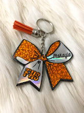Load image into Gallery viewer, Personalized Cheer Bow Keychain
